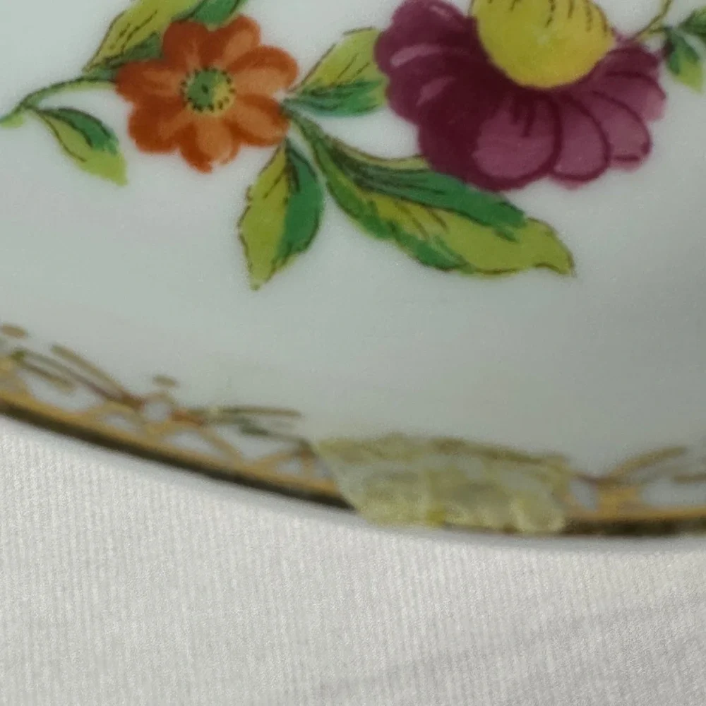 Vintage Noritake Porcelain Snack Set Pink Cabbage Rose Morimura